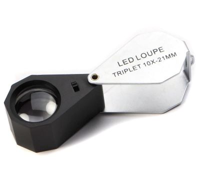 Folding Magnifier 10-fold with 6 LEDs