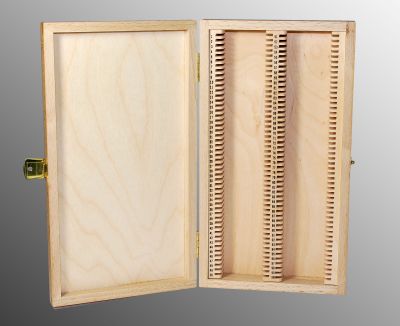 Präparatekasten aus Holz für 100 Objektträger 28 x 48 mm