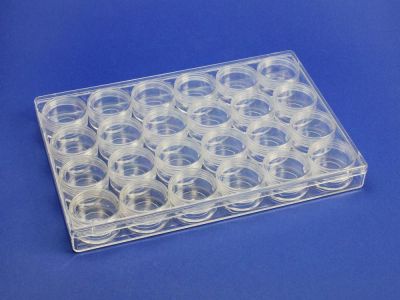 Acrylglasbox mit 24  Runddosen