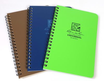 Field book spiral binding, green/ with guide lines