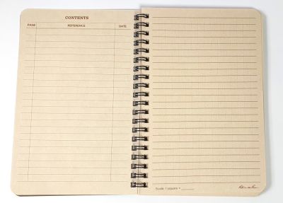 Field book spiral binding, tan/lined with guide lines